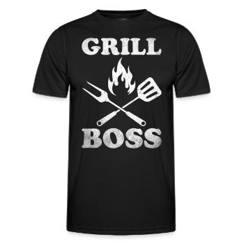 Grillades Barbecue Grillades de fête Barbecue professionnel - T-shirt sport Homme - noir - Devant - AI Model Male 178 dark (178cm)