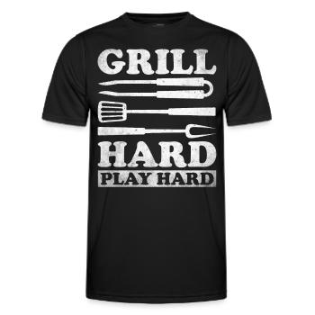 Grillades Barbecue Grillades de fête Barbecue professionnel - T-shirt sport Homme - noir - Devant - AI Model Male 178 dark (178cm)