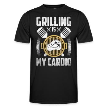 Grillades Barbecue Grillades de fête Barbecue professionnel - T-shirt sport Homme - noir - Devant - AI Model Male 178 dark (178cm)