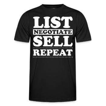 Agent immobilier Courtier immobilier Agent immobilier Agent immobilier - T-shirt sport Homme - noir - Devant - AI Model Male 178 dark (178cm)