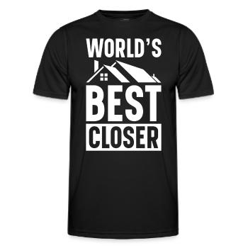 Agent immobilier Courtier immobilier Agent immobilier Agent immobilier - T-shirt sport Homme - noir - Devant - AI Model Male 178 dark (178cm)
