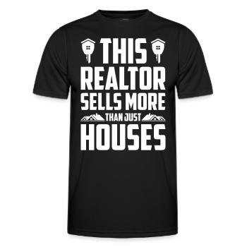 Agent immobilier Courtier immobilier Agent immobilier Agent immobilier - T-shirt sport Homme - noir - Devant - AI Model Male 178 dark (178cm)