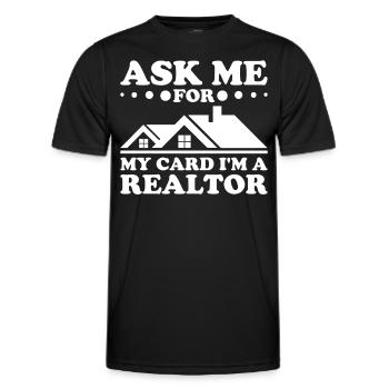 Agent immobilier Courtier immobilier Agent immobilier Agent immobilier - T-shirt sport Homme - noir - Devant - AI Model Male 178 dark (178cm)