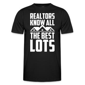 Agent immobilier Courtier immobilier Agent immobilier Agent immobilier - T-shirt sport Homme - noir - Devant - AI Model Male 178 dark (178cm)