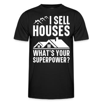 Agent immobilier Courtier immobilier Agent immobilier Agent immobilier - T-shirt sport Homme - noir - Devant - AI Model Male 178 dark (178cm)