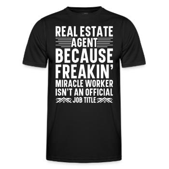 Agent immobilier Courtier immobilier Agent immobilier Agent immobilier - T-shirt sport Homme - noir - Devant - AI Model Male 178 dark (178cm)