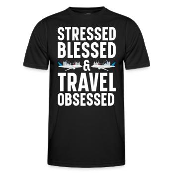 Commis au tourisme Agence de voyages - T-shirt sport Homme - noir - Devant - AI Model Male 178 dark (178cm)