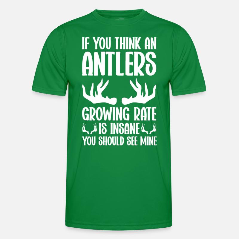 Geweihjagd Geweih Jäger Jagt Jagdtrophäe Männer Funktions-T-Shirt