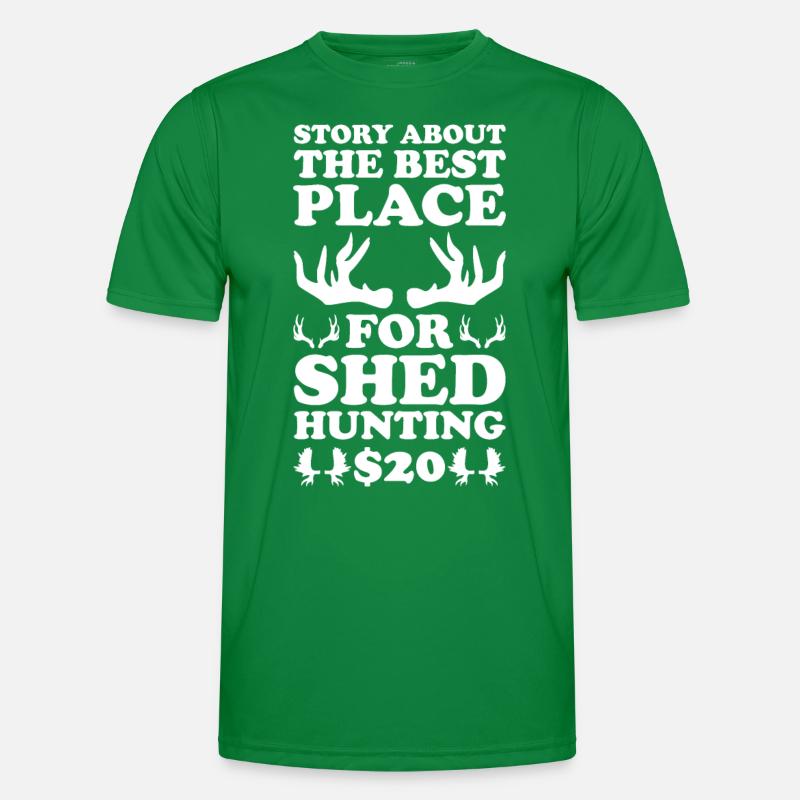 Geweihjagd Geweih Jäger Jagt Jagdtrophäe Männer Funktions-T-Shirt