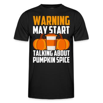 Pumpkin Spice Latte Fall Halloween Pumpkin Spice Spice - Men's Functional T-Shirt - black - Front - AI Model Male 178 dark (178cm)