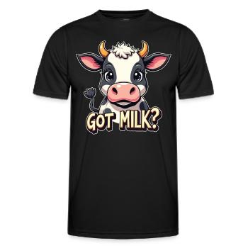 Cows Moo Cow Moo Cattle Dairy Cow Dairy Farmer - Men's Functional T-Shirt - black - Front - AI Model Male 178 dark (178cm)