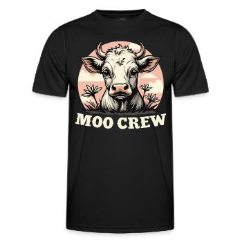 Cows Moo Cow Moo Cattle Dairy Cow Dairy Farmer - Men's Functional T-Shirt - black - Front - AI Model Male 178 dark (178cm)