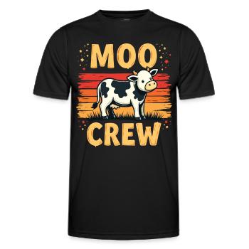 Cows Moo Cow Moo Cattle Dairy Cow Dairy Farmer - Men's Functional T-Shirt - black - Front - AI Model Male 178 dark (178cm)