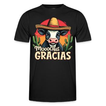 Cows Moo Cow Moo Cattle Dairy Cow Dairy Farmer - Men's Functional T-Shirt - black - Front - AI Model Male 178 dark (178cm)
