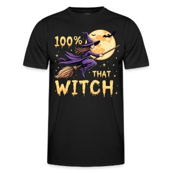 Halloween Witch Costume Witch Broom - Men's Functional T-Shirt - black - Front - AI Model Male 178 dark (178cm)