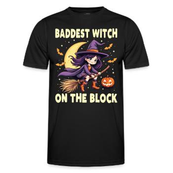 Halloween Witch Costume Witch Broom - Men's Functional T-Shirt - black - Front - AI Model Male 178 dark (178cm)