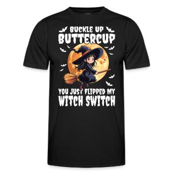 Halloween Witch Costume Witch Broom - Men's Functional T-Shirt - black - Front - AI Model Male 178 dark (178cm)