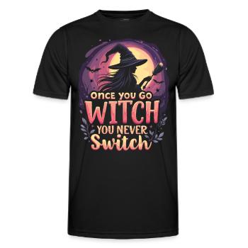 Halloween Witch Costume Witch Broom - Men's Functional T-Shirt - black - Front - AI Model Male 178 dark (178cm)