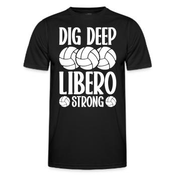 Volley-ball Libero - T-shirt sport Homme - noir - Devant - AI Model Male 178 dark (178cm)