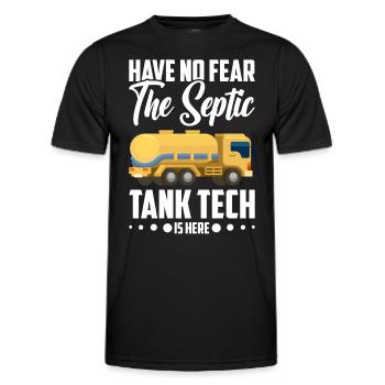 Technicien de fosse septique Installateur de système d’égout - T-shirt sport Homme - noir - Devant - AI Model Male 178 dark (178cm)