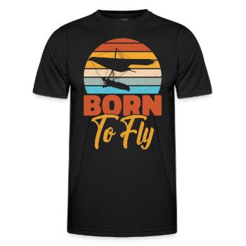Hang gliding Paragliding hang gliding - Men's Functional T-Shirt - black - Front - AI Model Male 178 dark (178cm)