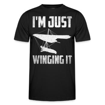 Deltaplane Parapente Deltaplane - T-shirt sport Homme - noir - Devant - AI Model Male 178 dark (178cm)