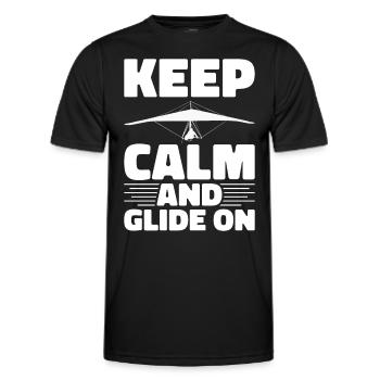 Hang gliding Paragliding hang gliding - Men's Functional T-Shirt - black - Front - AI Model Male 178 dark (178cm)