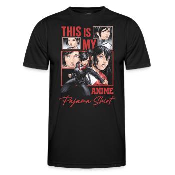 Das ist mein Anime Pyjama Shirt - Männer Funktions-T-Shirt - Schwarz - Vorne - AI Model Male 178 dark (178cm)