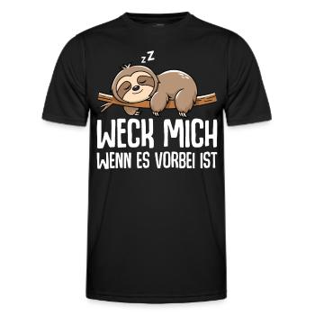 Weck Mich Wenn Alles Vorbei Ist / Langschläfer - Männer Funktions-T-Shirt - Schwarz - Vorne - AI Model Male 178 dark (178cm)
