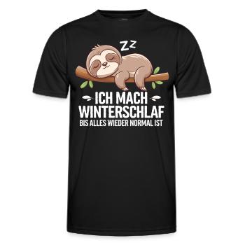 Ich Mach Winterschlaf Bis Alles Wieder Normal Ist - Männer Funktions-T-Shirt - Schwarz - Vorne - AI Model Male 178 dark (178cm)