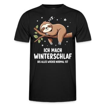 Ich Mach Winterschlaf Bis Alles Wieder Normal Ist - Männer Funktions-T-Shirt - Schwarz - Vorne - AI Model Male 178 dark (178cm)