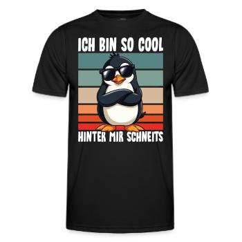I'm So Cool Behind Me Snowy Penguin - Men's Functional T-Shirt - black - Front - AI Model Male 178 dark (178cm)