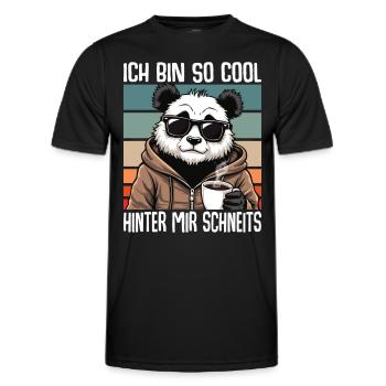 I'm So Cool Behind Me Snowy Panda - Men's Functional T-Shirt - black - Front - AI Model Male 178 dark (178cm)