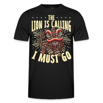 Lion Dance Chinesisches Neujahr Löwentanz - Männer Funktions-T-Shirt - Schwarz - Vorne - AI Model Male 178 dark (178cm)