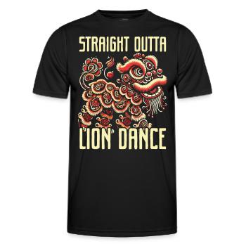 Lion Dance Chinesisches Neujahr Löwentanz - Männer Funktions-T-Shirt - Schwarz - Vorne - AI Model Male 178 dark (178cm)