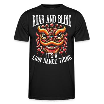 Lion Dance Chinesisches Neujahr Löwentanz - Männer Funktions-T-Shirt - Schwarz - Vorne - AI Model Male 178 dark (178cm)