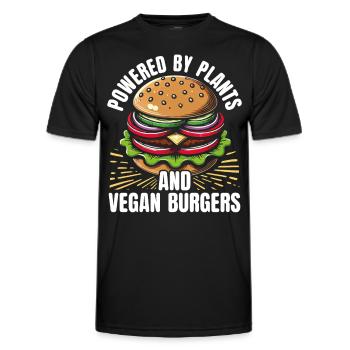Vegetarian Burger Vegan Burger Veggie Burger - Men's Functional T-Shirt - black - Front - AI Model Male 178 dark (178cm)