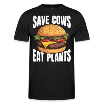 Vegetarian Burger Vegan Burger Veggie Burger - Men's Functional T-Shirt - black - Front - AI Model Male 178 dark (178cm)