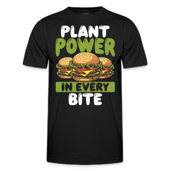 Vegetarian Burger Vegan Burger Veggie Burger - Men's Functional T-Shirt - black - Front - AI Model Male 178 dark (178cm)