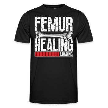 Broken femur Broken leg - Men's Functional T-Shirt - black - Front - AI Model Male 178 dark (178cm)