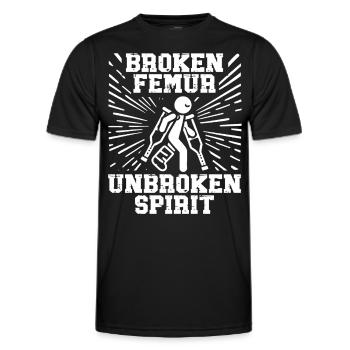 Broken femur Broken leg - Men's Functional T-Shirt - black - Front - AI Model Male 178 dark (178cm)
