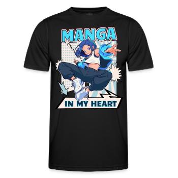 Manga Livres Amateurs de manga - T-shirt sport Homme - noir - Devant - AI Model Male 178 dark (178cm)