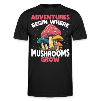 Pilzsammler Pilzsucher Pilze Sammeln Pilzsucher - Männer Funktions-T-Shirt - Schwarz - Vorne - AI Model Male 178 dark (178cm)