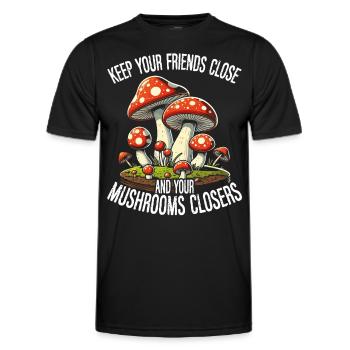 Pilzsammler Pilzsucher Pilze Sammeln Pilzsucher - Männer Funktions-T-Shirt - Schwarz - Vorne - AI Model Male 178 dark (178cm)