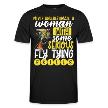 Fly Tying Fly Tying Fly Fishing Fly Fishing - Men's Functional T-Shirt - black - Front - AI Model Male 178 dark (178cm)