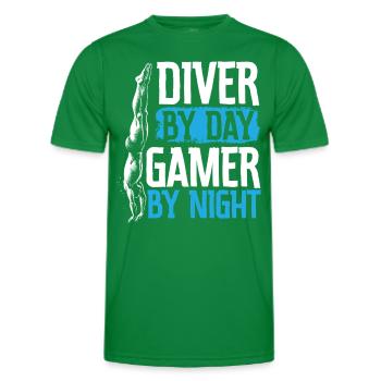 Tremplin Plongée Plongée Plongeurs - T-shirt sport Homme - vert - Devant - AI Model Male 178 dark (178cm)