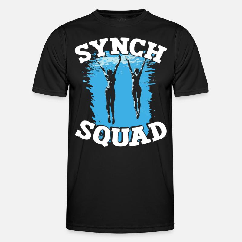 Synchronschwimmen Synchro Schwimmer - Männer Funktions-T-Shirt - Schwarz