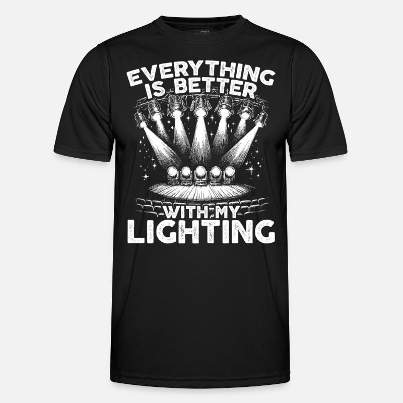 Lichttechniker Beleuchtungstechniker Lichttechnik - Männer Funktions-T-Shirt - Schwarz