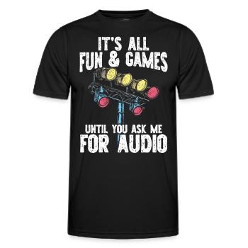 Lighting technician Lighting technician Lighting technology - Men's Functional T-Shirt - black - Front - AI Model Male 178 dark (178cm)