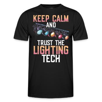 Lighting Technician Lighting Technician Lighting Technology - Men's Functional T-Shirt - black - Front - AI Model Male 178 dark (178cm)